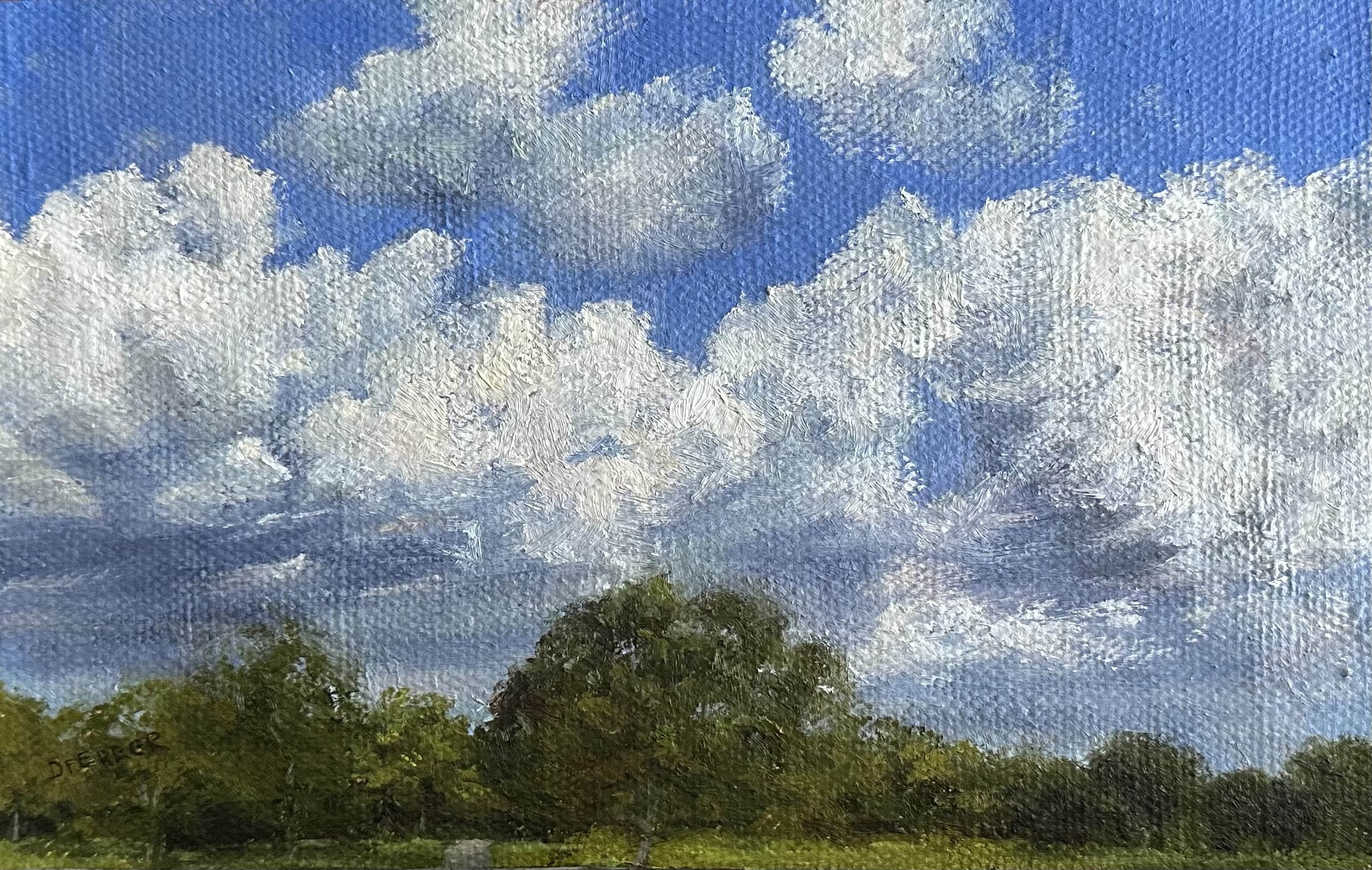 Cloud Study #1 Oil on ACM panel 6 1/4 X10 $50.00
